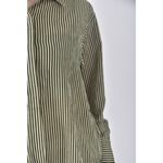 (S) meier q質感條紋綠色襯衫上衣二手衣, , large