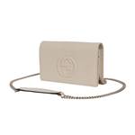 GUCCI SOHO 系列牛皮皮夾式手拿/鍊包/白色, , large