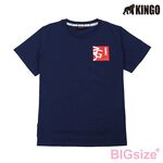 KINGO-大尺碼-女款 圓領T恤-丈青-414130, , large