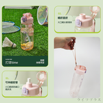 Kiyodo彈跳吸管水壺-1L-灰黑色X1支+粉紅色X1支 (附吸管), , large