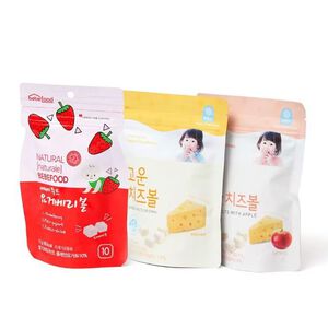 【韓國 BEBEFOOD】寶寶福德 草莓優格豆逗餅 寶寶點心 (17g)