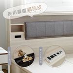 台灣製【藤原傢俬】雙USB附插座/燈二件式掀床組(床頭+掀床), , large