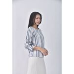 (S) couture brooch條紋藍色長袖上衣二手衣, , large