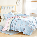 【FOCA】Cute Bunny | 3M Patented Moisture-wicking, Breathable, Antibacterial Tencel Four-season Quilt/Cool Quilt Bed Sheet Set - Double, 萌萌兔寶, large