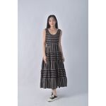 (S) 12twelve agenda條紋無袖黑色洋裝二手衣, , large