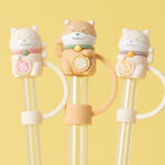 Silicone Straw Plug -Lucky Mascot Collection, , large