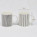 2-Piece Ceramic Mug Set with Line Pattern, , large