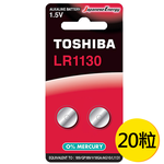 【東芝Toshiba】LR1130鈕扣型189鹼性電池20粒盒裝(1.5V LR54鈕型電池 無鉛 無汞), , large
