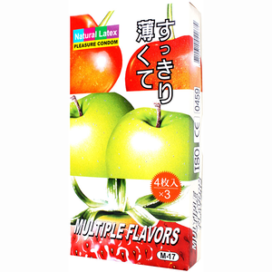 【樂趣】螺紋顆粒(3合1)保險套 水果綜合口味12入衛生套