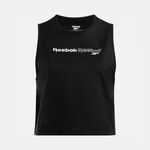 Reebok Rie Tank 女 無袖上衣 背心 短版 運動 休閒 舒適 透氣 黑 [100204427], , large