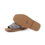 CHLOE' WOODY FLAT MULE 亞麻平底拖鞋36/象灰色, , large