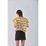 (XL) 質感條紋黃色洋裝二手衣, , large