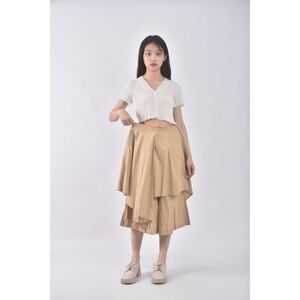 (M) fashion高腰寬鬆杏色長褲二手衣