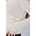 (S) hello蕾絲白色長袖上衣二手衣, , large