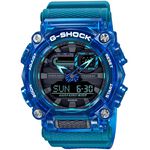 CASIO 卡西歐 G-SHOCK 炫彩音浪 工業風雙顯手錶-科技藍 GA-900SKL-2A, , large