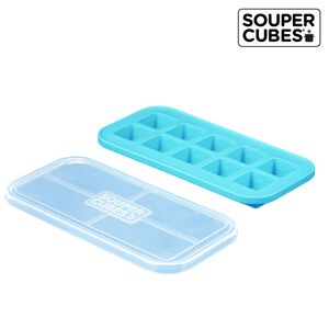 官方直營【Souper Cubes】多功能食品級矽膠保鮮盒10格_湖水綠(30ML/格)