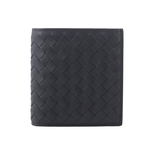 BOTTEGA VENETA 小牛皮編織對開6卡短夾/星際藍, , large