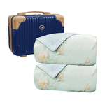 【Hilton】Natural Silk Antibacterial Cooling Children's Quilt/Blue Green Leaf (Quilt/Cooling Quilt/Cooling Quilt/Silk Quilt/Two Children's Quilts - Suitcase) (B0248-NS), , large