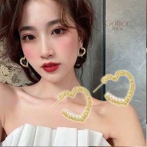 【Gulicc 】古莉可 耳環 金心閃耀珍珠耳環