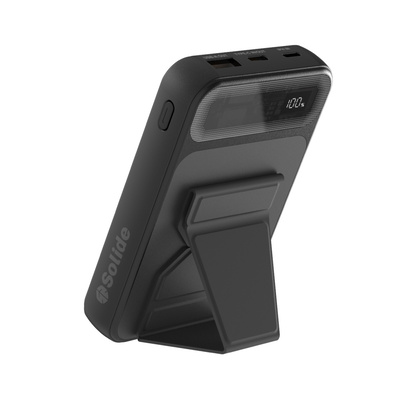 [亞瑟3C]solide 索力得10000mAh 22.5W Pluto 冥王星 三合一磁吸行動電源-黑色
