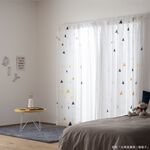 【既成品】窗紗 2片1組 紗簾 三角飯糰 寬100 高163/208/238cm 台灣製 刺繡 兒童房 可水洗, , large