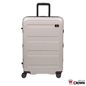 【CROWN皇冠】C-F1783 29吋拉鍊箱-灰白