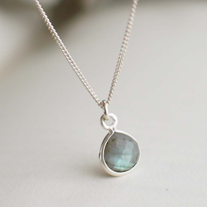 Simple Labradorite Sterling Silver Necklace