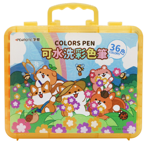 36-Color Water-Washable Markers &ndash; Yellow Case
