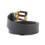 BALLY B-BUCKLE 3.5cm 金釦小牛皮皮帶/黑色, , large