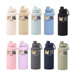 【吾家有貓】吾家有貓運動水壺陶瓷款 1000ML-黑, , large