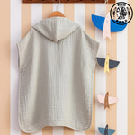【SOLO Vintage】LCW Children's Poncho Hooded Bath Towel 100% Cotton Green Made in Turkey, , large