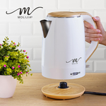 【MOLIJIA】M27 Double-Layer Anti-scalding Quick-boiling Kettle 1.9L - White Wood Grain/Insulated Type/Electric Kettle/Electric Tea Kettle, , large