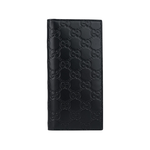 GUCCI GG Logo 滿版牛皮對開二折長夾/黑色, , large