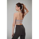 YOGA FLOW Teresa Bra - 性感繞頸短版上衣 - 淺銀灰 Misty Grey, , large
