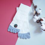 [Kaimei Cotton] 3 pairs set of MIT made in Taiwan, one-piece bamboo charcoal wide-mouth five-toe socks, antibacterial and deodorant, , large