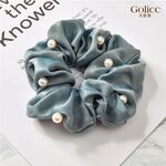 【Gulicc】古莉可 髮圈 歐美款珍珠燙金邊 大腸圈髮圈, , large