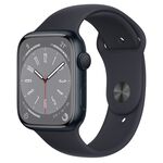 Apple Watch S8 GPS ; 45mm 午夜色鋁金屬錶殼搭配午夜色運動型錶帶 _ 台灣公司貨 + 贈, , large
