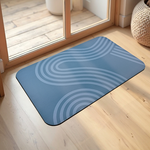 【Monster】 Soft Diatomaceous Earth Printed Mat – Karesansui (58x38cm) – Calm Blue, , large