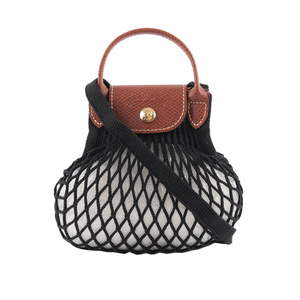LONGCHAMP XS號 LE PLIAGE FILET 二用漁網包/黑色