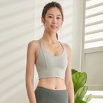 YOGA FLOW Alma Bra - 麻花短版上衣 - 銀灰白 Grey Light, , large