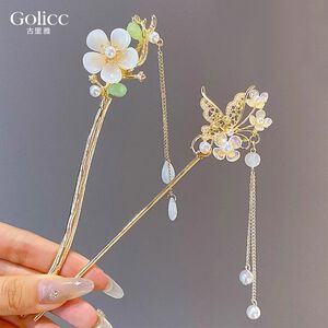 【Gulicc】古莉可 髮簪 優雅搖步流蘇頭飾 氣質髮簪