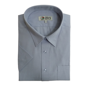 男合身短袖襯衫R10022<灰色-17.5>