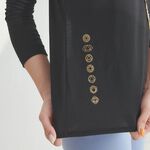 YOGA FLOW Gather(L)Sleeve - 後背雙交叉罩衫 - 墨黑 Black, , large