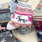 [Kaimi Cotton] 7-Pair Set – Random Colors – Winter Essential (Women’s) Premium Thermal Wool Socks – Cold-Proof / Warm / Long Winter Socks – Christmas Reindeer Design, , large