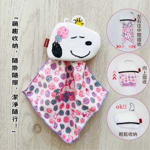 日本卡通可掛式多功能鏡面&螢幕擦拭布 (花花滿版) (附可黏魔鬼氈掛勾)