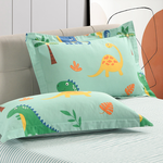 【Betrise】Forest Dinosaur | Environmentally friendly printing and dyeing anti-mite and antibacterial 100% combed cotton dual-purpose quilt and bed sheet set - double, , large