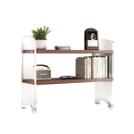 【上手家居】壓克力香水架40cm-雙層 雙層40cm-胡桃色(桌上置物架/香水收納架/桌上層架/桌面收納架/化妝架), , large