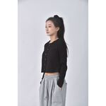(M) 【安于晴Charlene私服】質感棉質黑色長袖上衣二手衣, , large