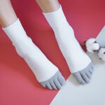 [Kaimei Cotton] 3 pairs set of MIT made in Taiwan, one-piece bamboo charcoal wide-mouth five-toe socks, antibacterial and deodorant, , large