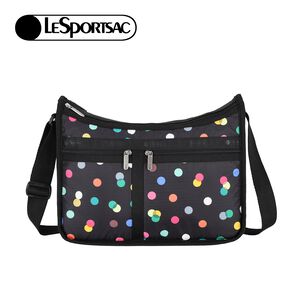 Lesportsac Deluxe Everyday Bag 都會時尚斜背包/ 圓點漂浮氣球 黑色